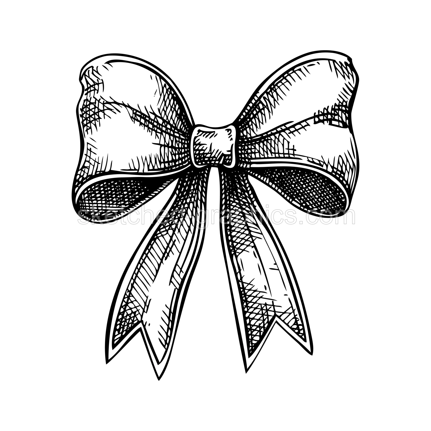 Coquette bow sketch. Rococo design elements Vintage baroque victorian ribbon. Japanese style hand-drawn illustration. NOT AI generated Illustration